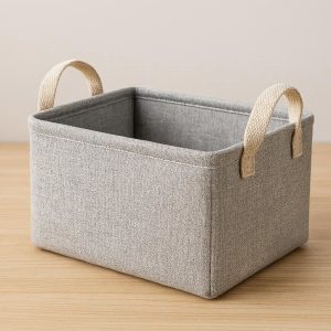 13 Fabric Desktop Storage Bin with Handles for Home Office and Dorm Rooms