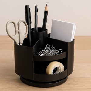 14 Rotating Desktop Organizer with 6 Compartments for Easy Access Storage