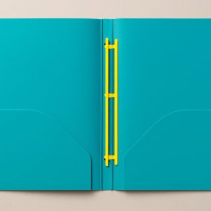20 Vibrant Plastic Pocket Folder with Prongs and 3 Hole Punch for School Binders