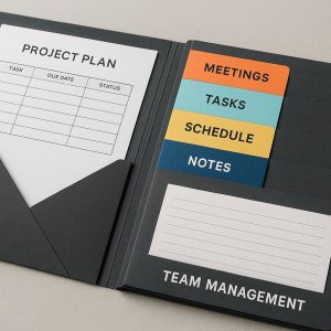 24 Multi Section Project Folder with Dividers and Pockets for Team Management